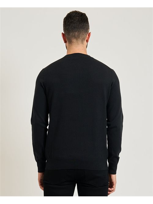 Richmond X men's sweater with jacquard logo RICHMOND X | UMA25140MABLACK